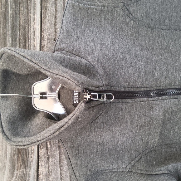 Steve Madden Charcoal Zip-Up Jacket Size Small Petite 7/8 - Picture 7 of 9